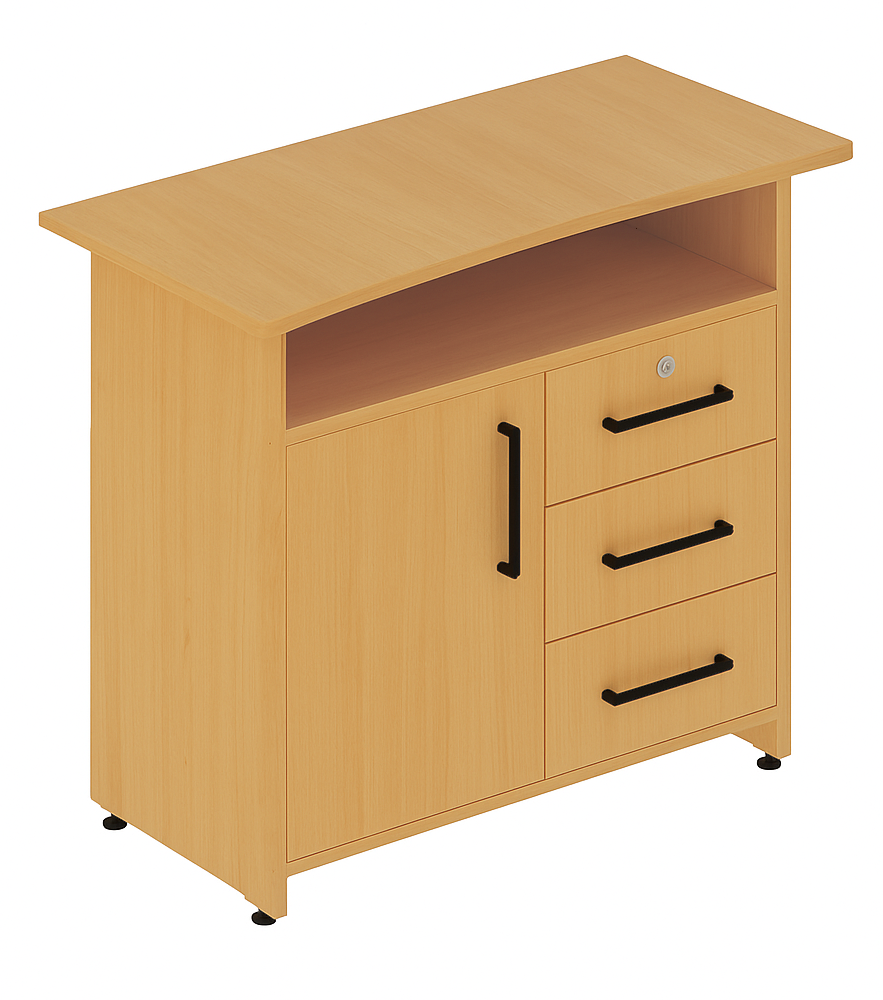 Тумба лівостороння, напівзакрита з дверкою та шухлядами, ЛЕЛЕКА, 900х500х750 мм.